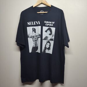 Selena Quintanilla Graphic T Shirt Women Size XL Black Short Sleeve Retro Y2K